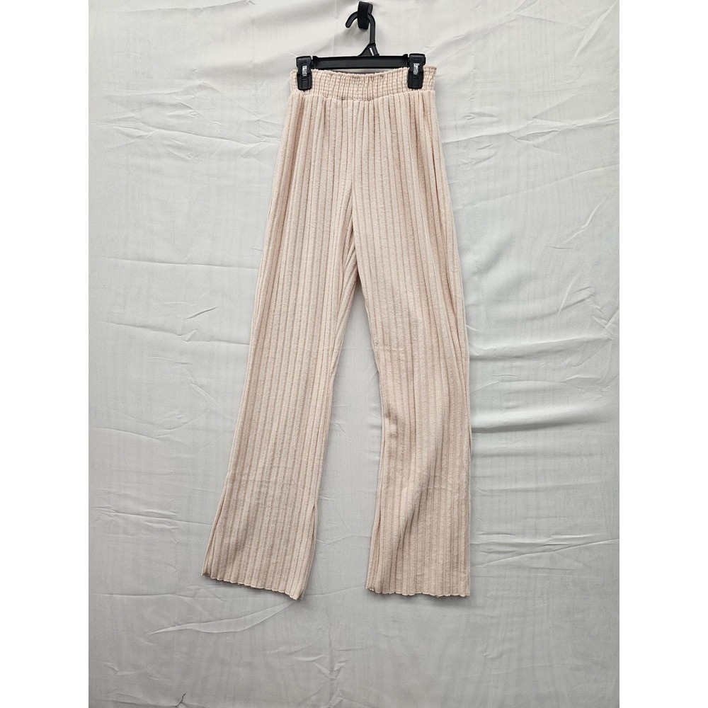Auden Women Ribbed Flare Leggings Sleepy Rose High Waisted Elastic Waist M 8-10